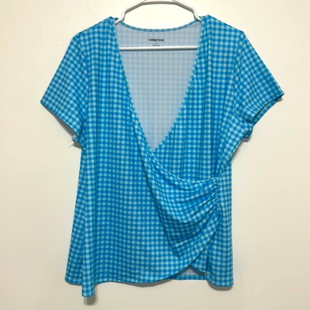 Lands End blue swim shirt​​​​​